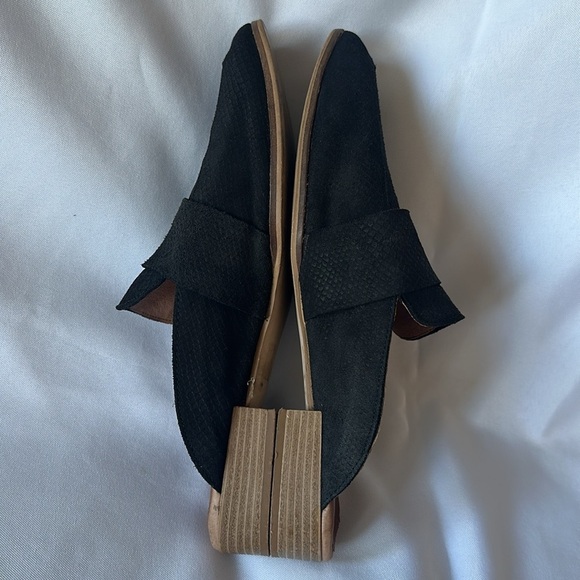 Free People Black Suede Sz 41.5 At Ease Embossed Loafers - Picture 7 of 8